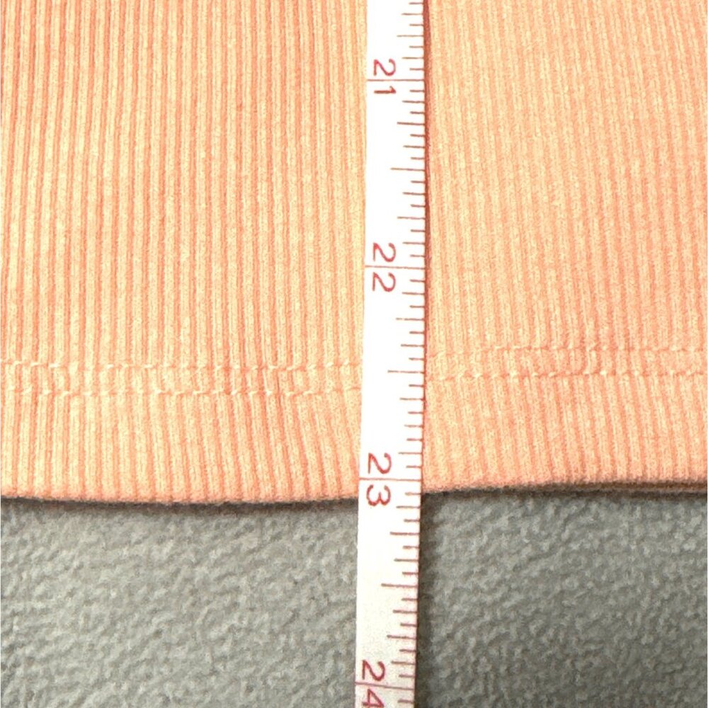 Soft Ribbed Long Sleeve Crew Neck Basic Fitted Top Salmon Pink - Picture 5 of 5